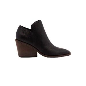 Lucky Brand Women’s Saucie Comfort Black Leather Ankle Boots Almond Toe Size 6